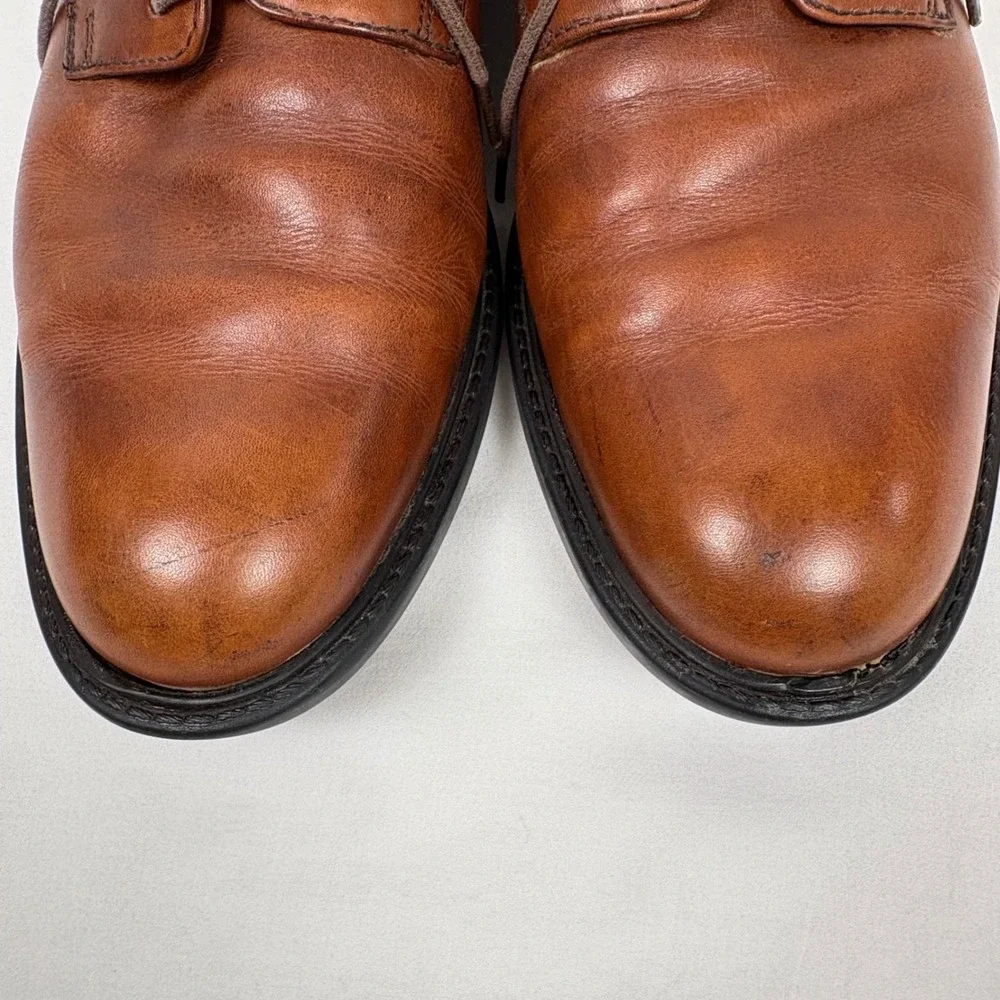 Johnston & Murphy Derby Shoes 9.5M Tan Leather Plain Toe 20-3360 Business‎ Dress